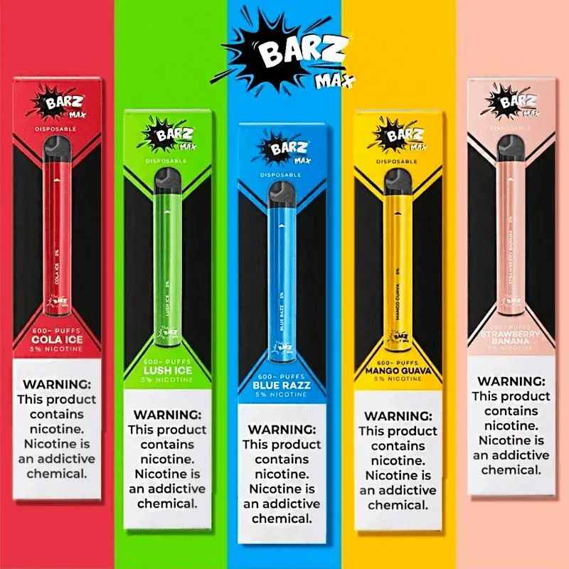 E Cigarette Original Barz Max Disposable/Chargeable Vape Pen Stick 600 Puffs 420mAh with Factory Price