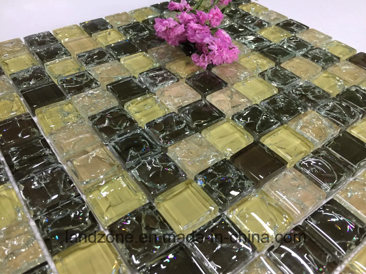 Icekrace America Pattern Square Glass Mosaic Tile