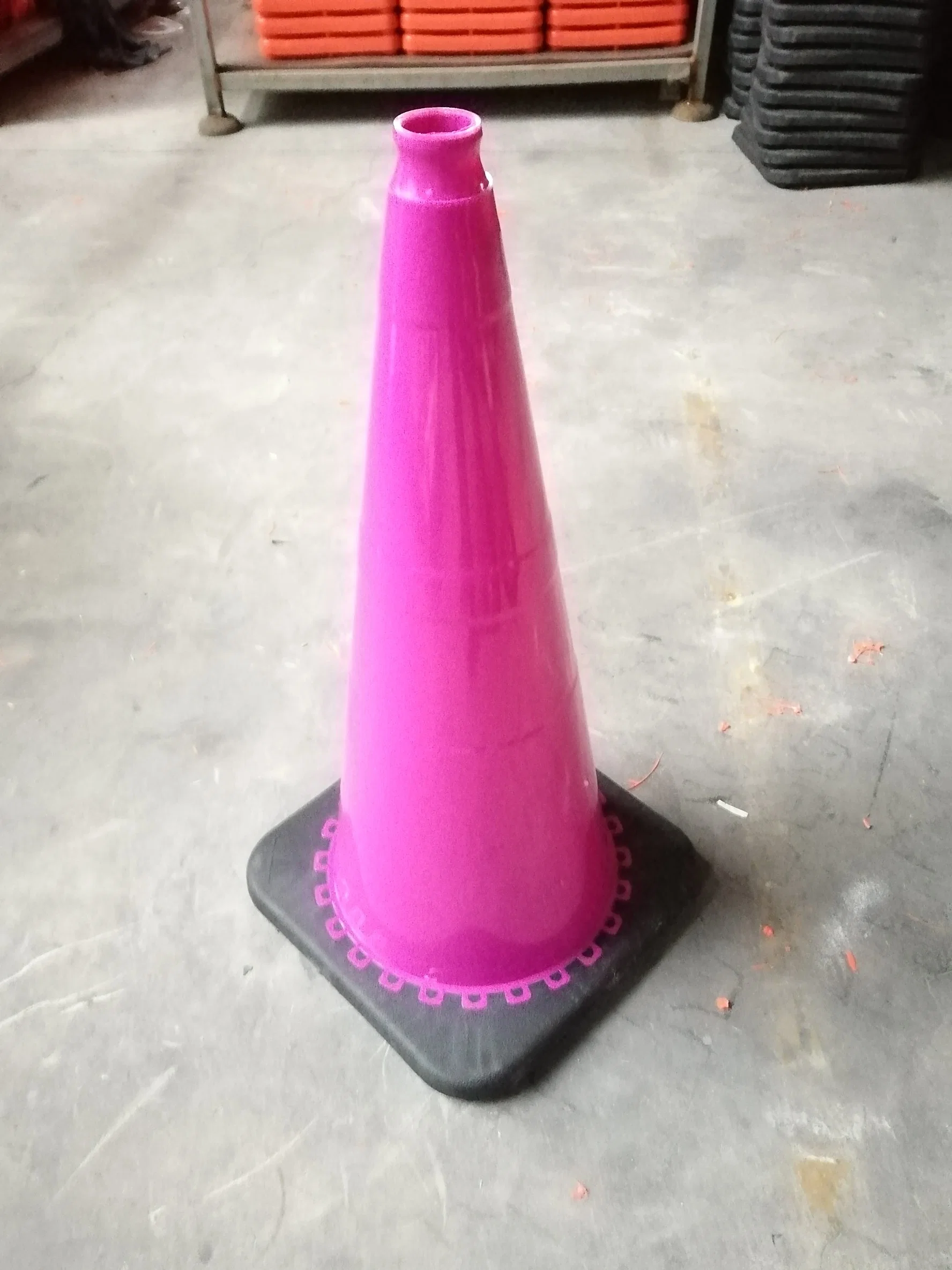 28" Pink Safety Traffic PVC Cones, Black Base Without Collar