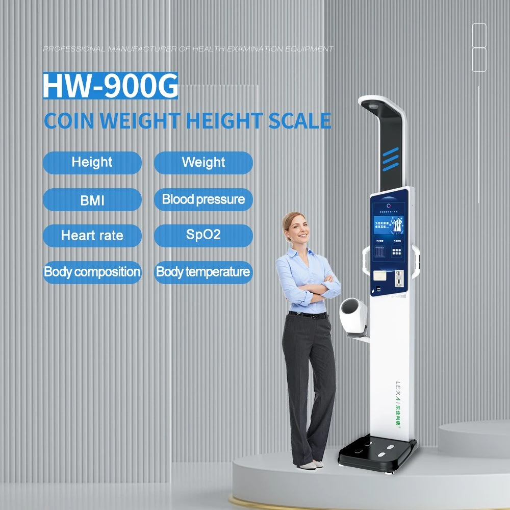 Hw-900g Big Touch Screen Display Medical Height Weight and Blood Pressure Scale