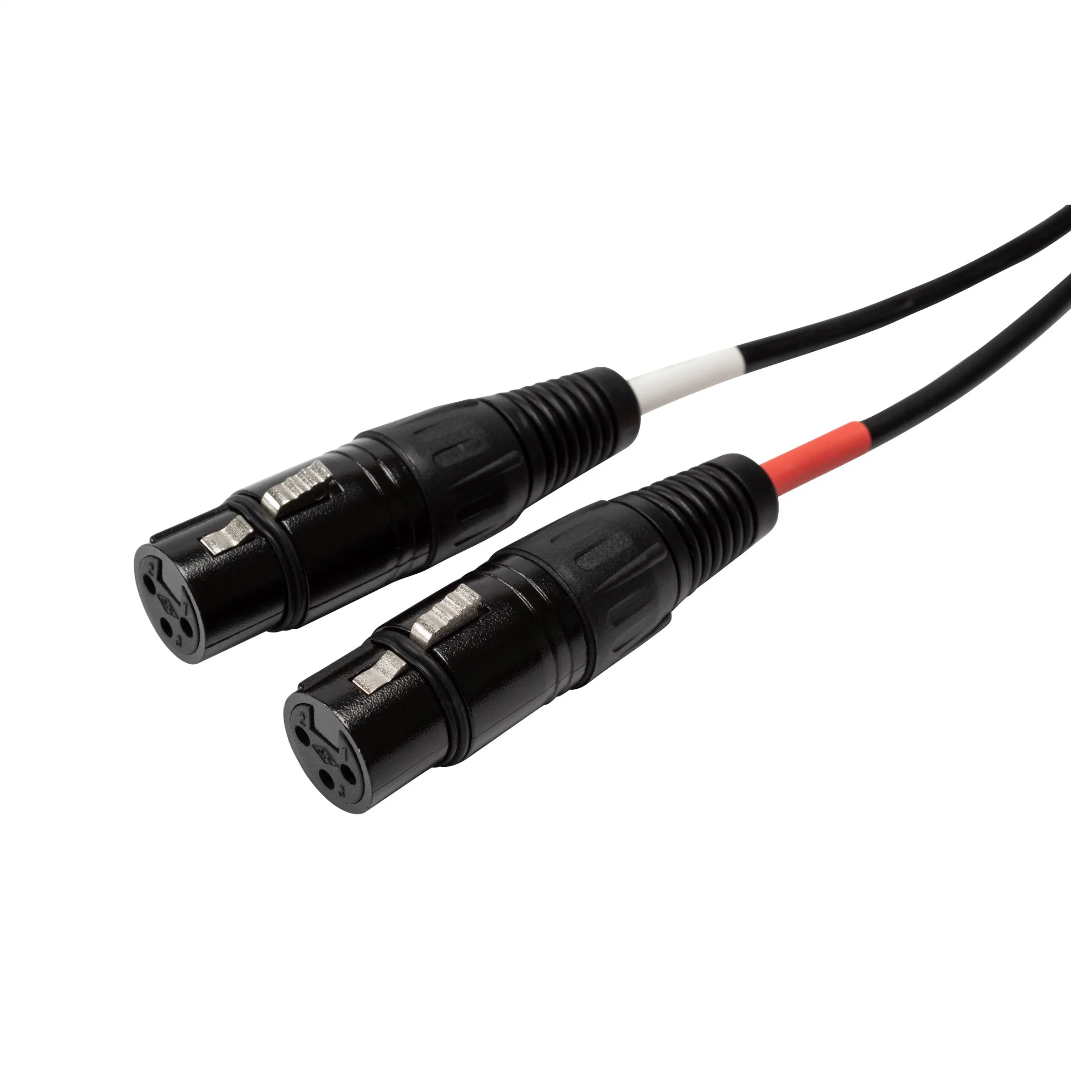 Prix d'usine de haute qualité personnalisé Noir Moulé Ethernet RJ45 Femelle vers Double Adaptateur Femelle XLR pour le transfert de données.