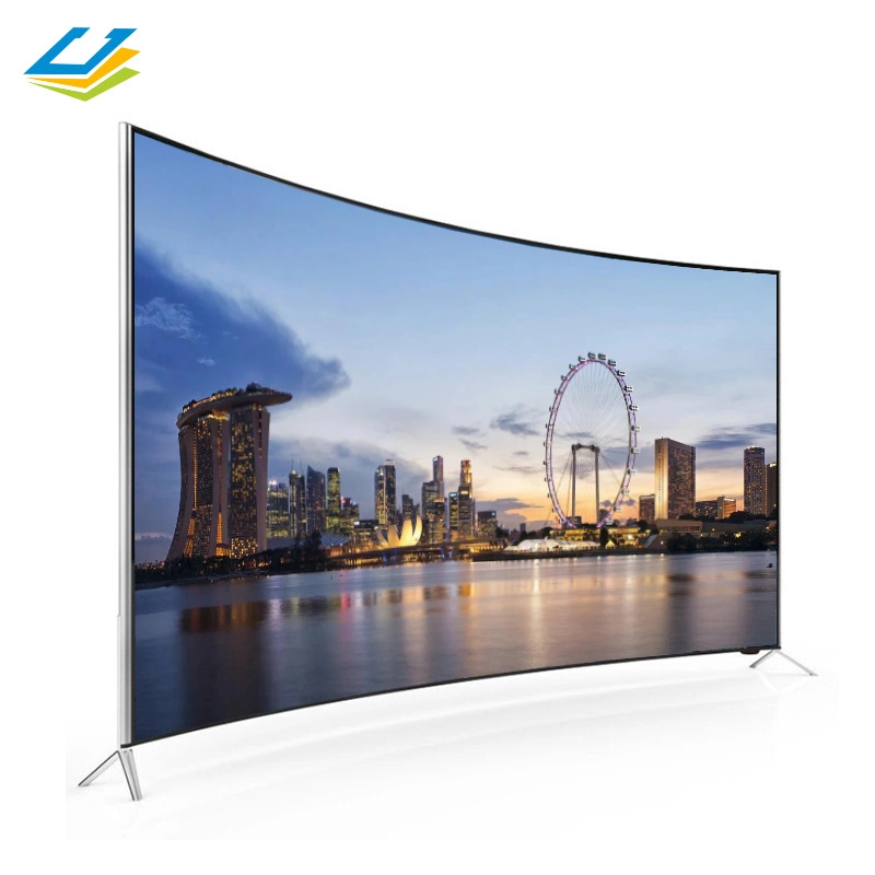 TV doméstico LED sem moldura 4K UHD de 55" com sistema digital TV curva