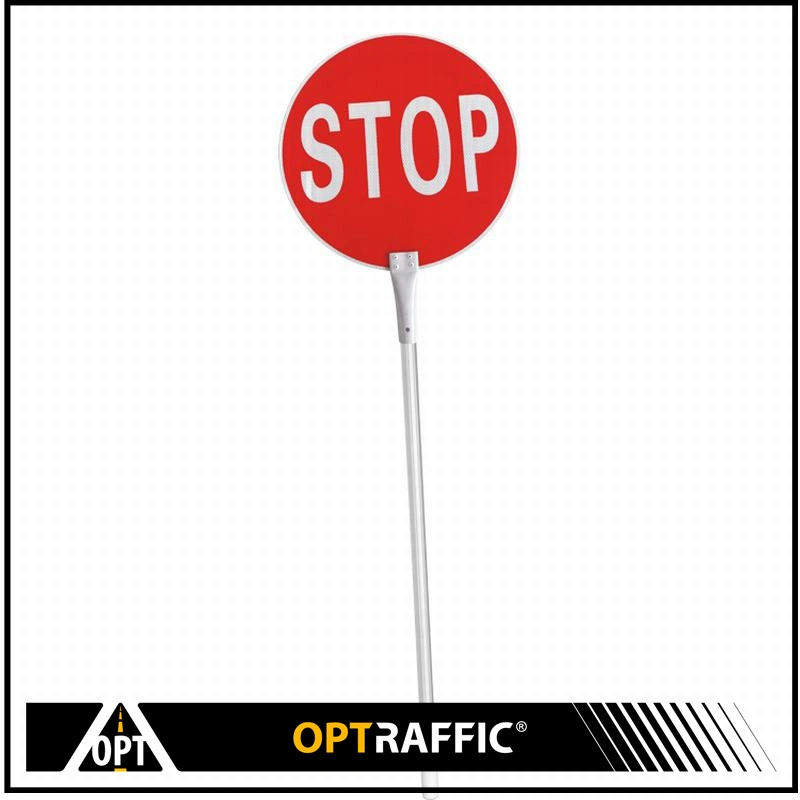 Manufacturer Aluminum Road Traffic Safety Control Hand Held Regulatory Reflective Stop Slow Paddle Sign