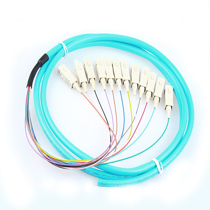 12 Fibers mm Sc/LC/FC/St 9/125 Single Mode Bunch Fiber Optic/Optical Pigtail