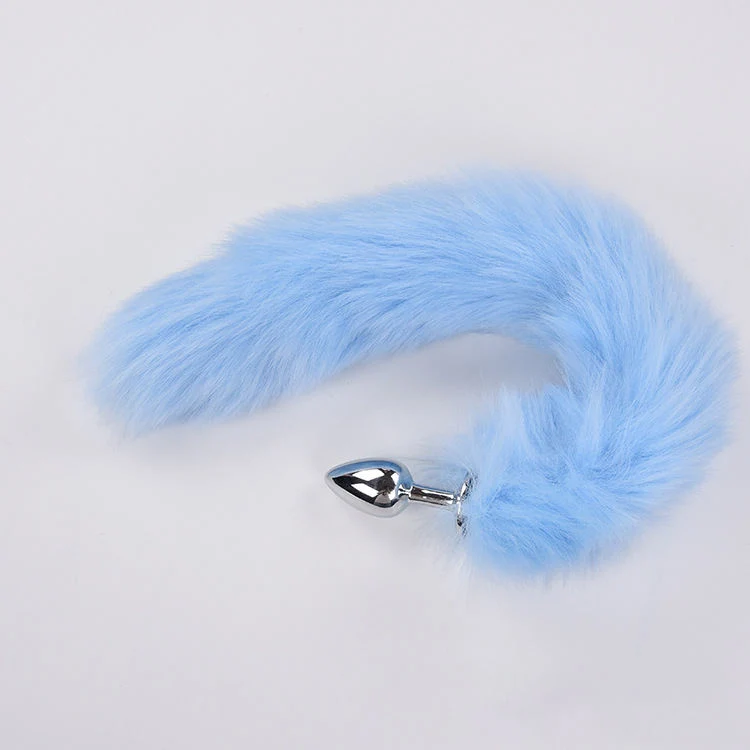 Colorful Long Fox Tail Small Middle Large Butt Plug 3 Dimensions Metal Anal Plug for Male