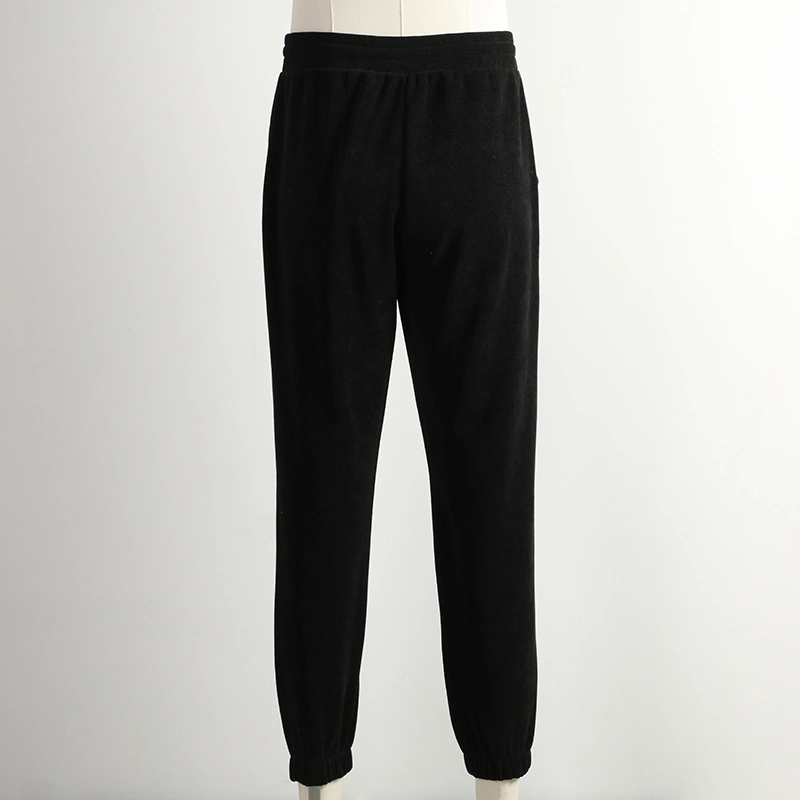 Fashion Casual Sweatpant with Drawstring Black Gyms Track Jogger Pants