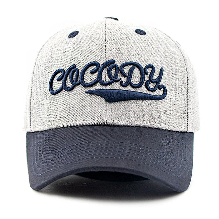 Haute qualité Deux tonalités de coton de la Couronne des casquettes de baseball des chapeaux de gros logo personnalisé 6 Panel Hat Casquette de baseball brodée