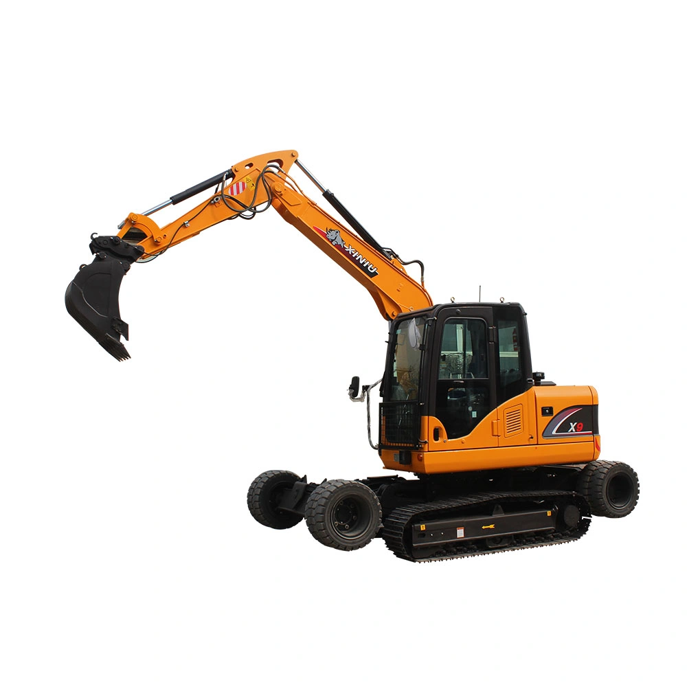 Rhinoceros Wheel-Crawler Excavator X9 with Breaker, Gripper, Auger