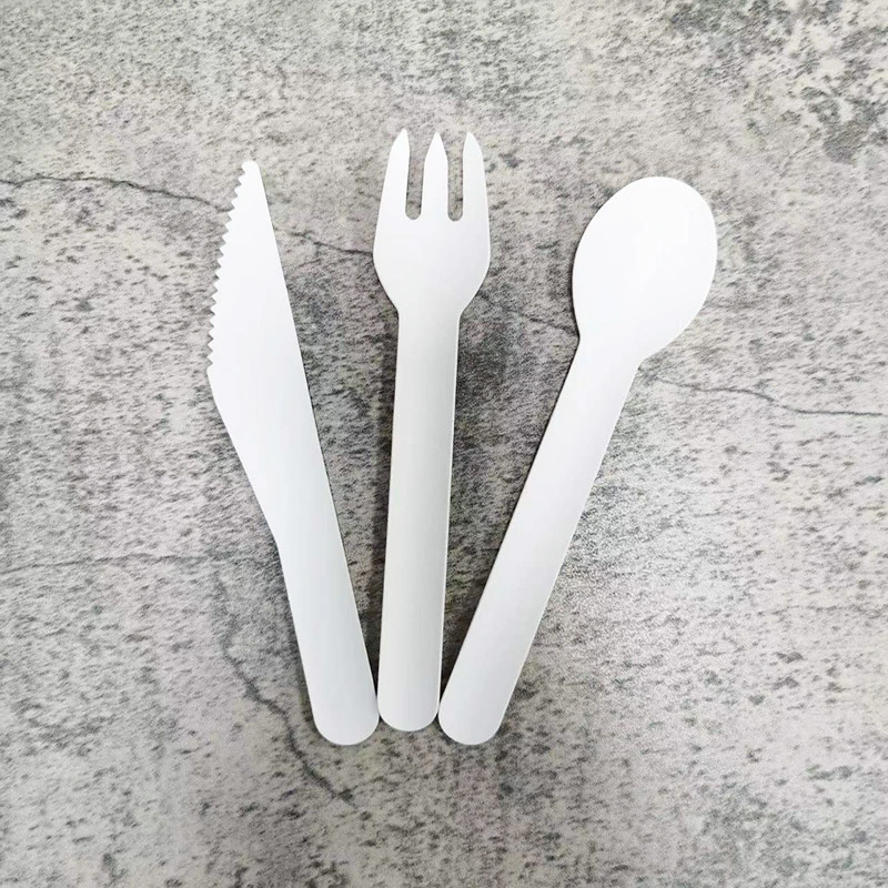 6 Inch White Color Disposable Paper Tableware Set FSC Food Contact Safety