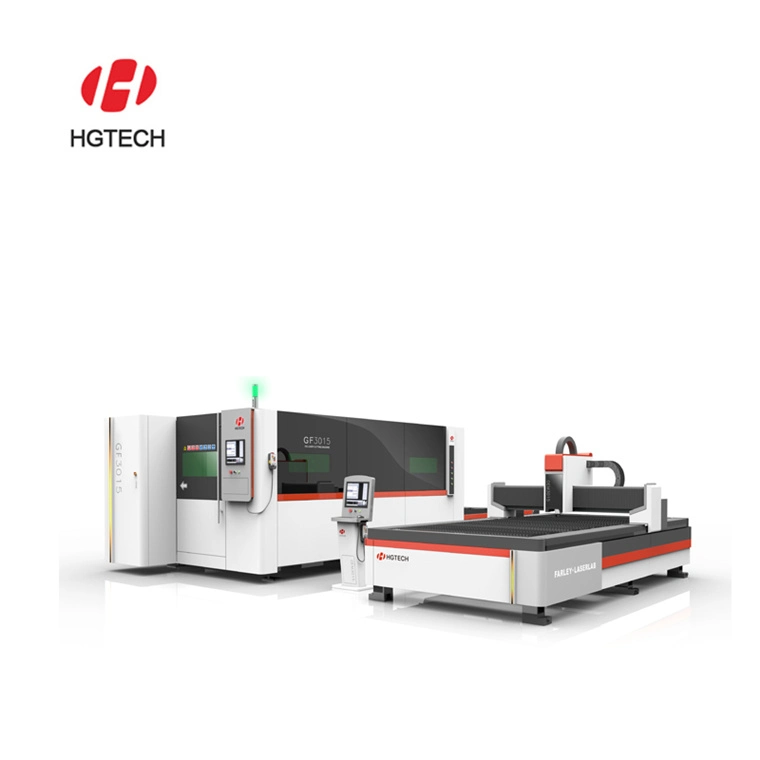 20kw Hgtech 3015 Fiber Metal Sheet Laser Cutting Machines Laser Conbon Steel Cutting Machine