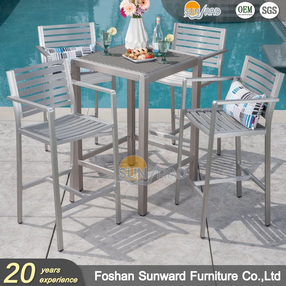 Wholesale/Supplier Outdoor Garden Hotel Home Resort Villa Project Patio Chinese Customized Leisure Aluminum Woven PE Rattan Wicker Bistro Bar Chair and Cabinet Table