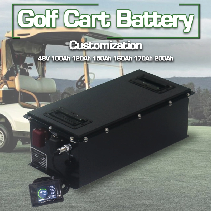 Дисплей LFP 48V 100 Ач, 105 Ач литий-ионный перезаряжаемый аккумулятор для тележки для гольфа клуба тележке прицепа