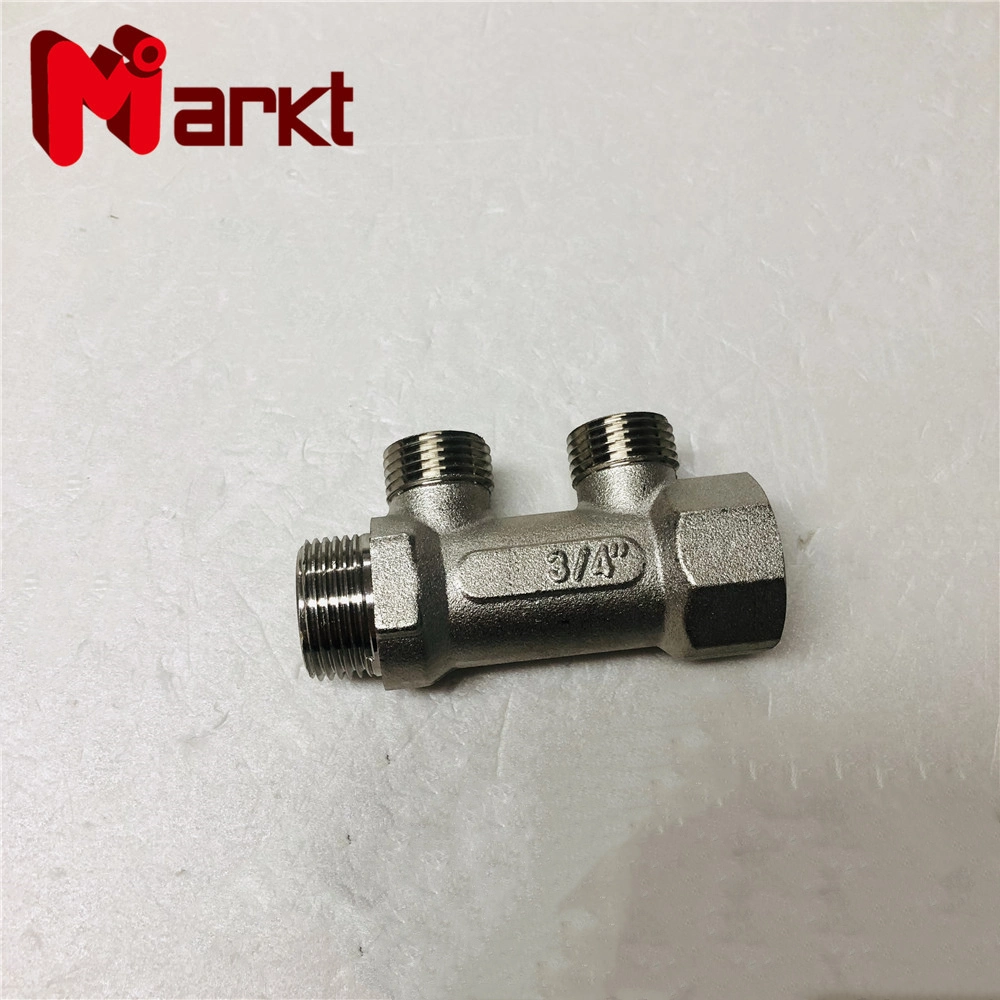 2-4ways Brass Floor Heating Manifold Pipe Equal Fittings