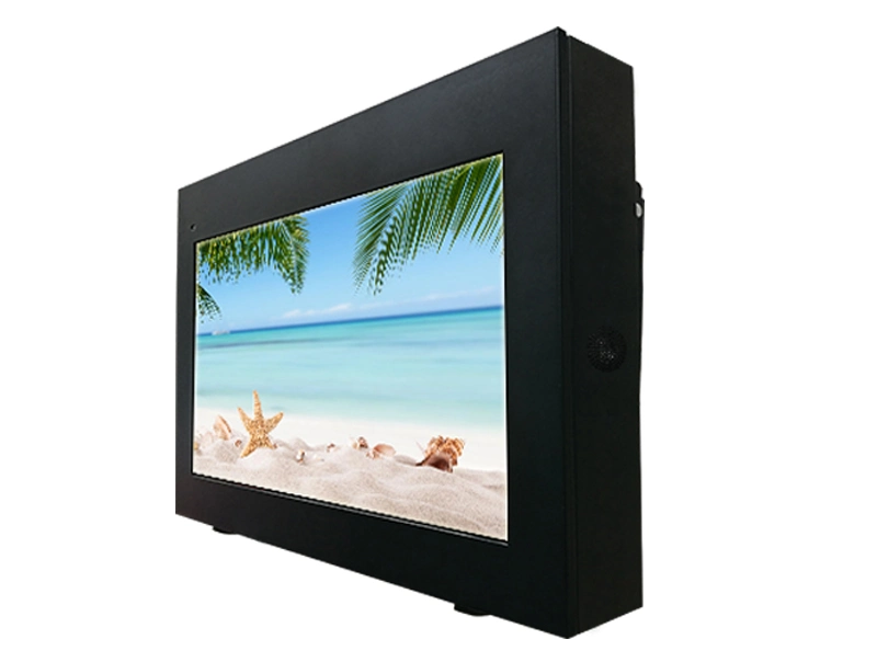 TV LCD con pantalla táctil para exteriores resistente al agua y vídeo con retroiluminación LED Pantalla publicitaria de alto brillo de pared