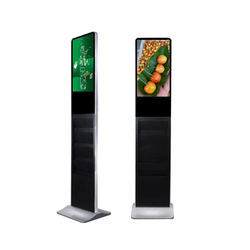 21.5 Inch Floor Stand Digital Signage Magazine Holder Network Advertising LCD Display