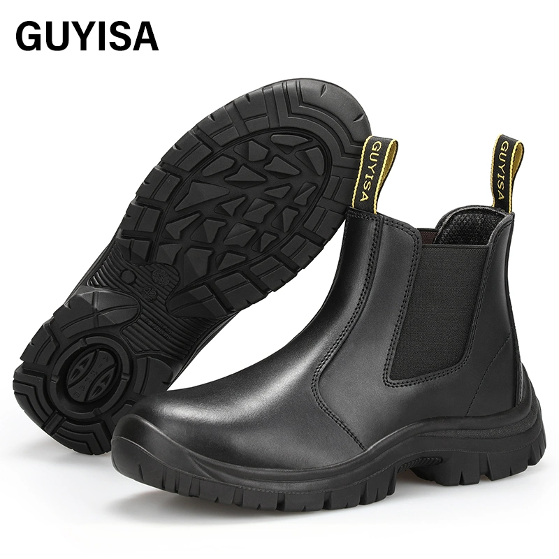 Guyisa Industrial Safety Boots Professional S1 Anti-Static Waterproof Cow Leather Steel Toe Safety Boots