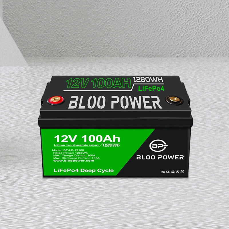 Bloopower Deep Cycle Lithium-Ionen-Akku 12 V Solarlicht LiFePO4 für den Sensor des Stromübertragungssystems zur Brandbekämpfung Sicherung