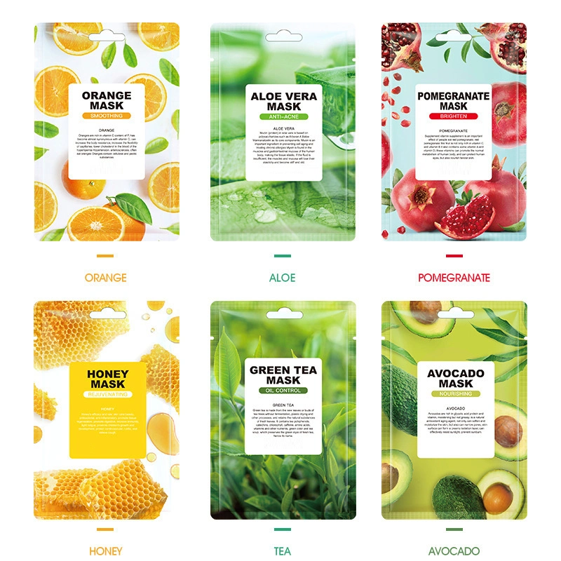 Private Label Skin Care Face Mask Moisturizing Brightening Fruit Extract Essence Natural Organic Sheet Facial Mask