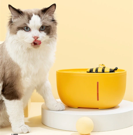 Small Bee Drinking Machine Cat Automatic Cycle Filter Silent Living Water Feeder Pet Drinking Water Purifier Machine Cat Water Fountain Dog Bowl Feeder