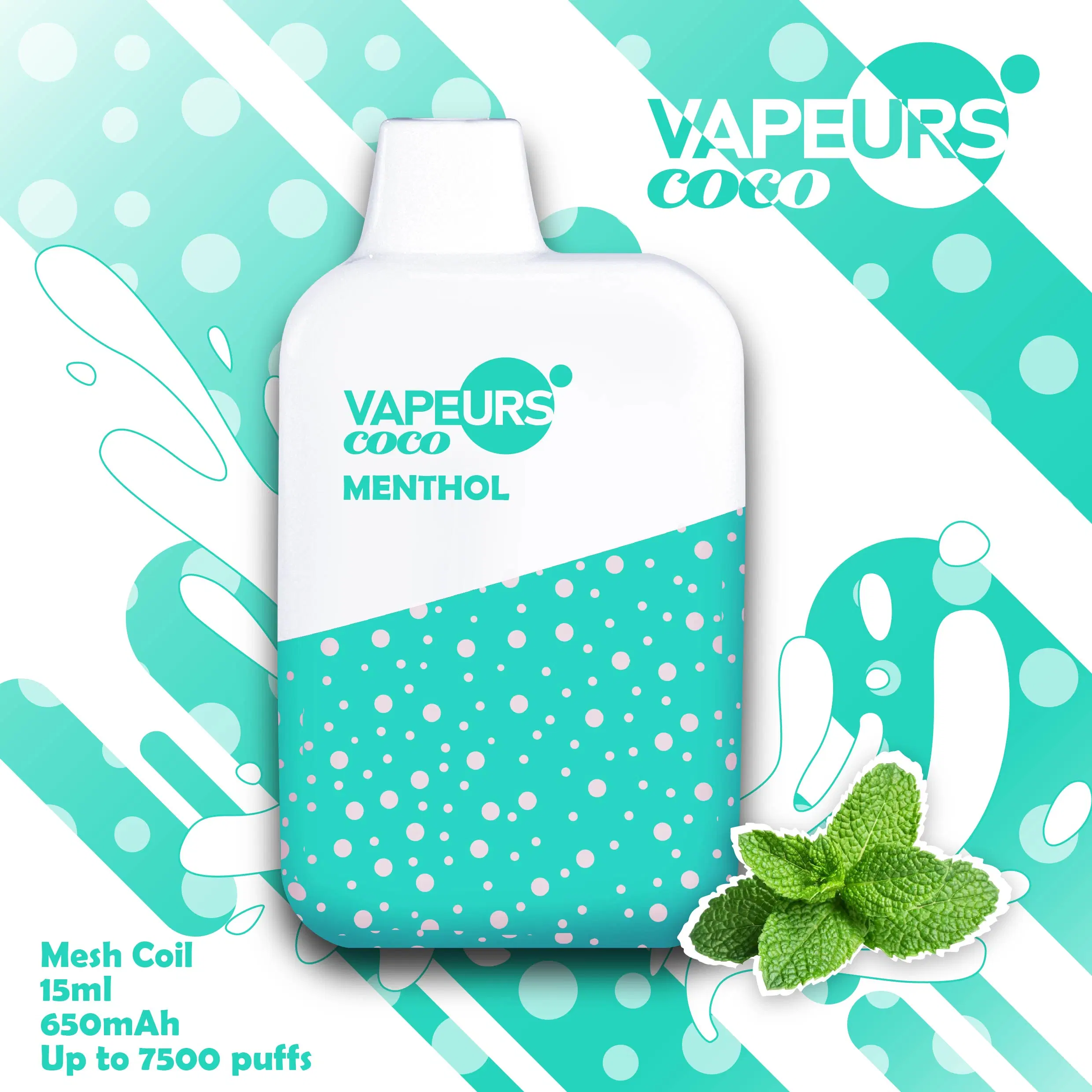 Haut de page Vente rechargeable 7500puffs 15ml E Liquid Airflow Control 650 mAh 5% nicotine Vente en gros Vape Pen