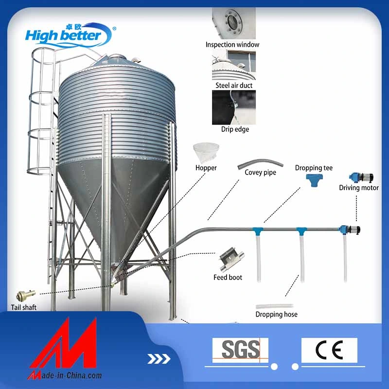 Hot-DIP Verzinkte Landmaschinen Geflügel Hühnerfutter Silo Grain Silo