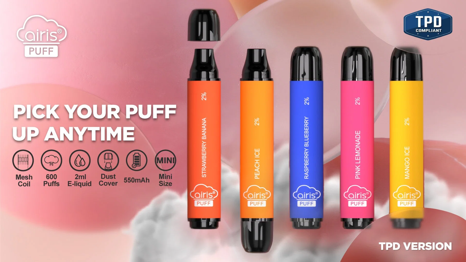 EU meistverkaufte Vape Pen 600 Puffs leer Vaporizer Großhandel/Lieferant I Vape Elektronische Zigarette Großhandel/Lieferant Einweg Vape Pod Vapes tpd Genehmigt