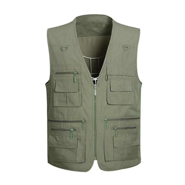 Multi-Pocket Journalist Cotton Fishing Photography Vest Cotton Work Vest