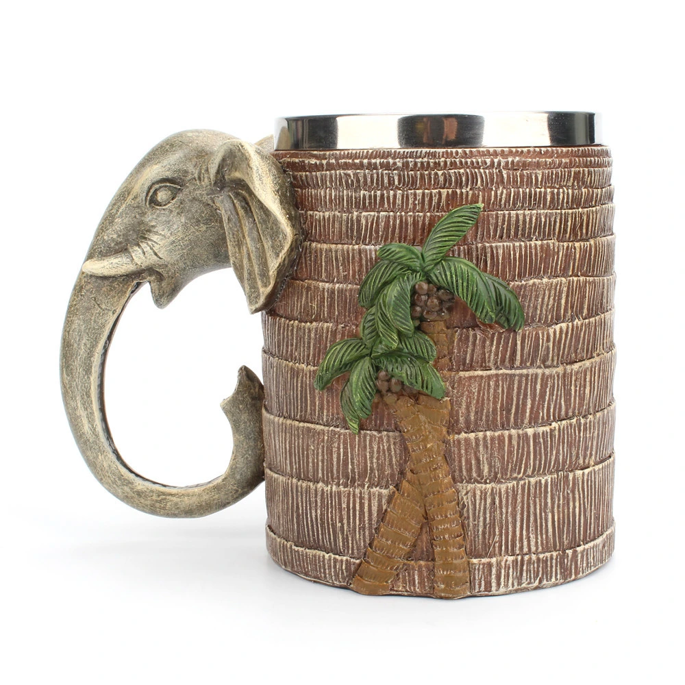 Creative Tropical Rainforest Elephant Mug 600ml Large Capacity Water Cup Decoration