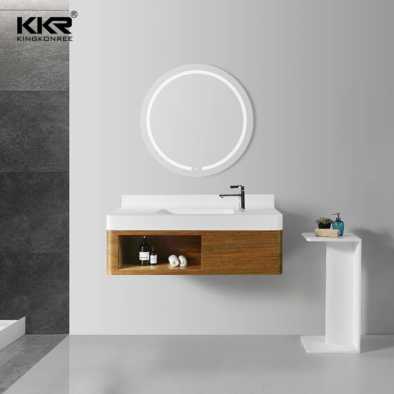 Stone Stainless Steel Bathroom Vanity with Mirror Cabinet