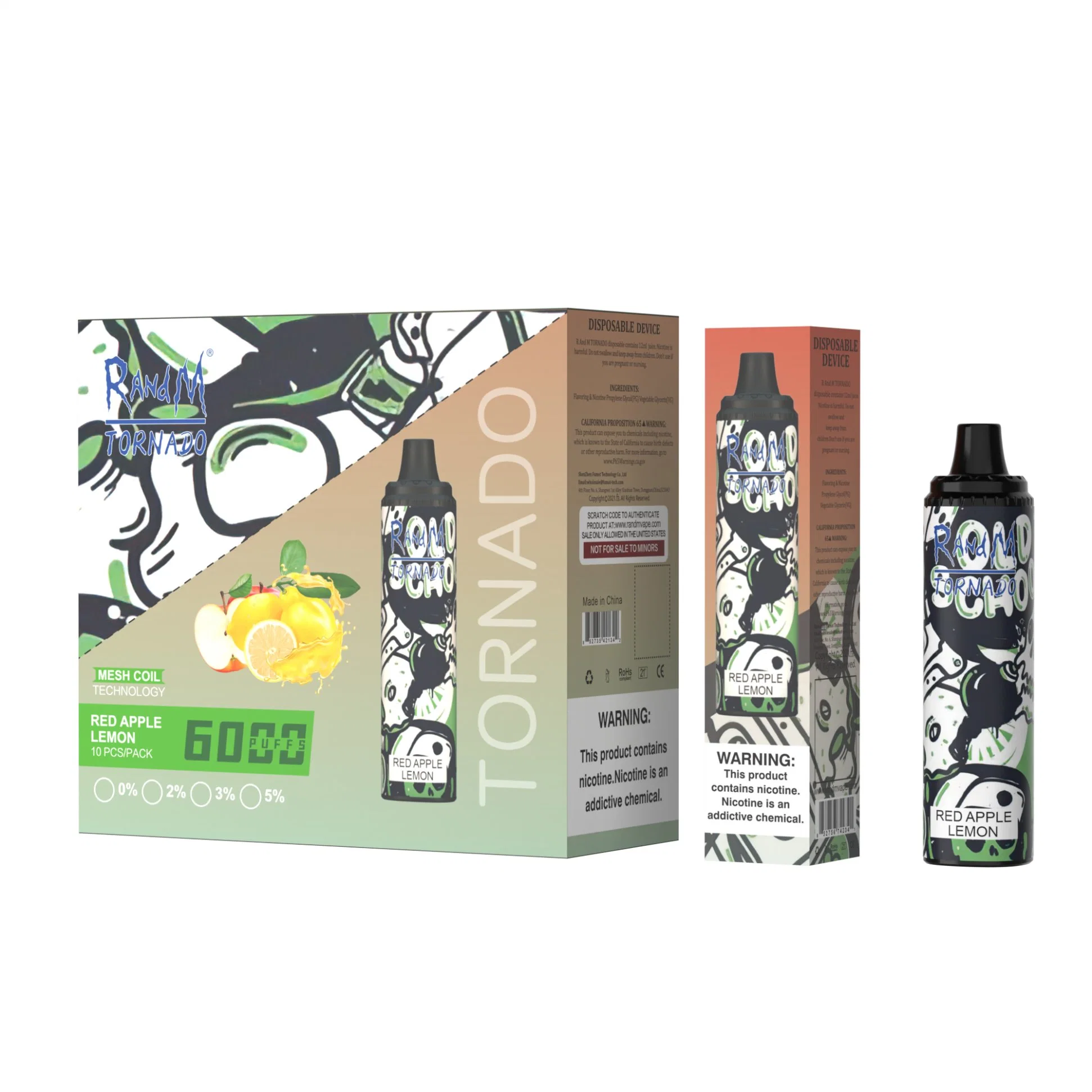 in Stock 6000 Puffs Original Randm Tornado Disposable/Chargeable Vape