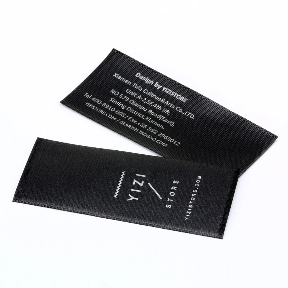 Design Custom Garment Wash Care Black Label and Satin Wash Label for Underwear Accessory