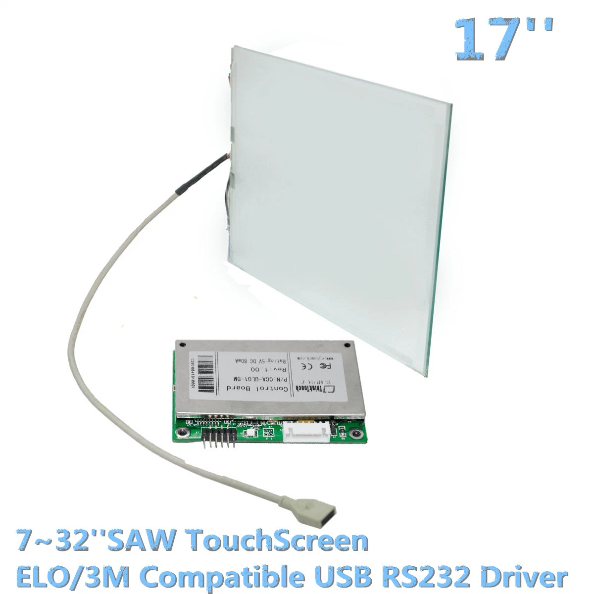 Cjotuch 17inch Saw Touch Screen Touch Panel Overlay Kit USB RS232 POS Compatible One-Touch General Touch