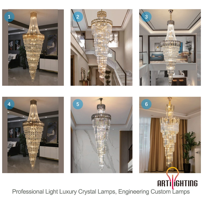 Modern Luxury Small Pendant Lamp Chandelier LED Light for Banquet Hall Villa Shopping Mall Ceiling Stair Lighting