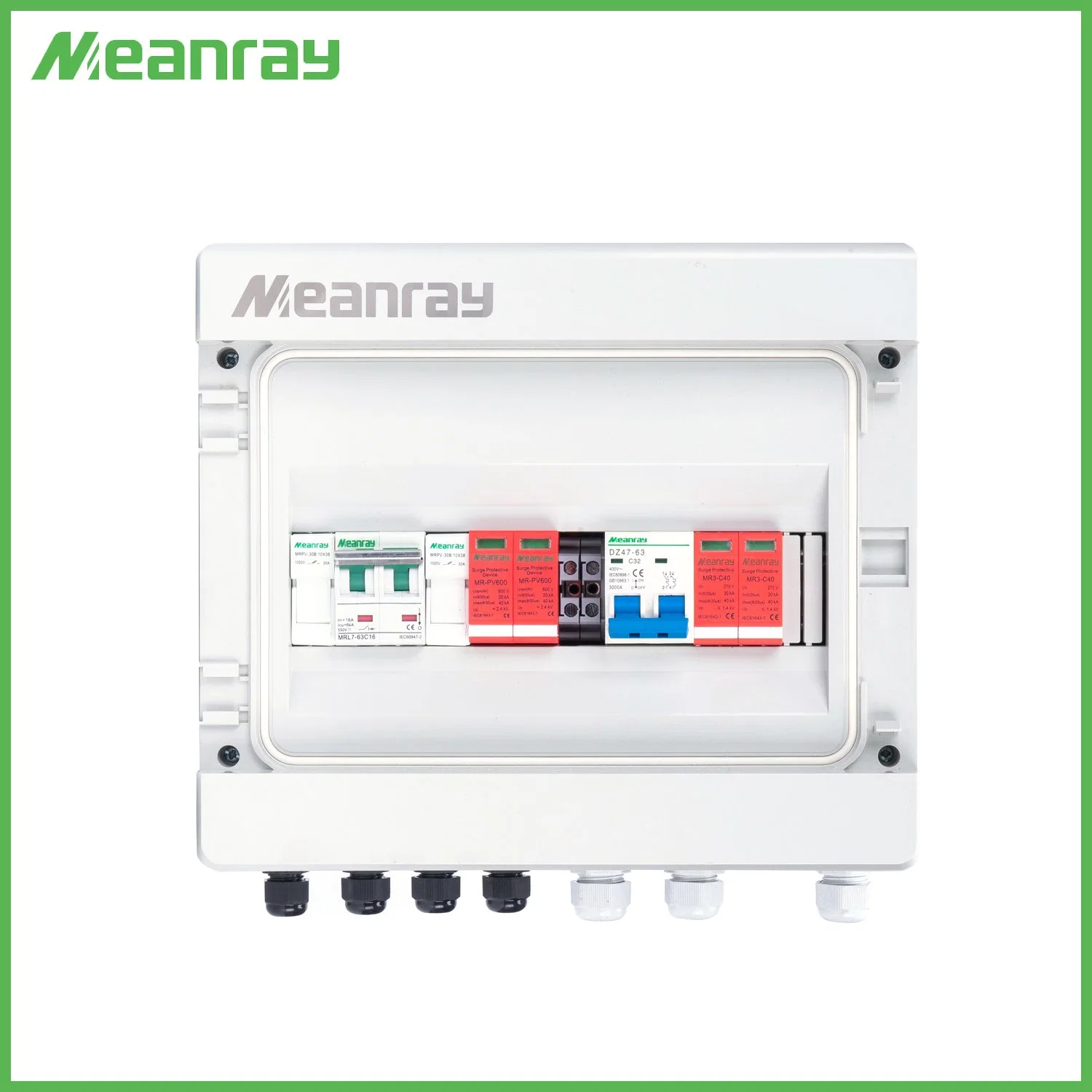 PV Series IP65 DC Solar PV Array Strings Combiner Box with Solar Connector and Cable Gland