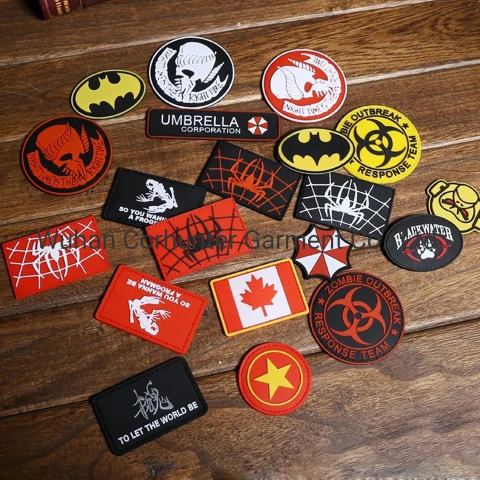 Customized Tactical Soft PVC Rubber Hook and Loop Badges Patches