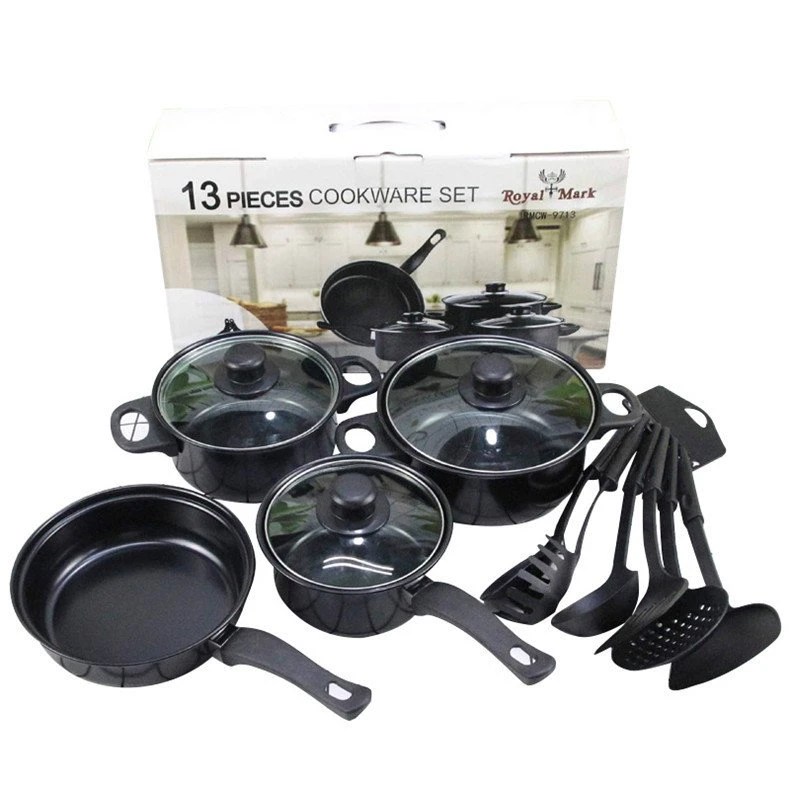 Nonstick Cookware Stock Pot Milk Pan Frying Pan Wholesale 13 Piece Set Cookware