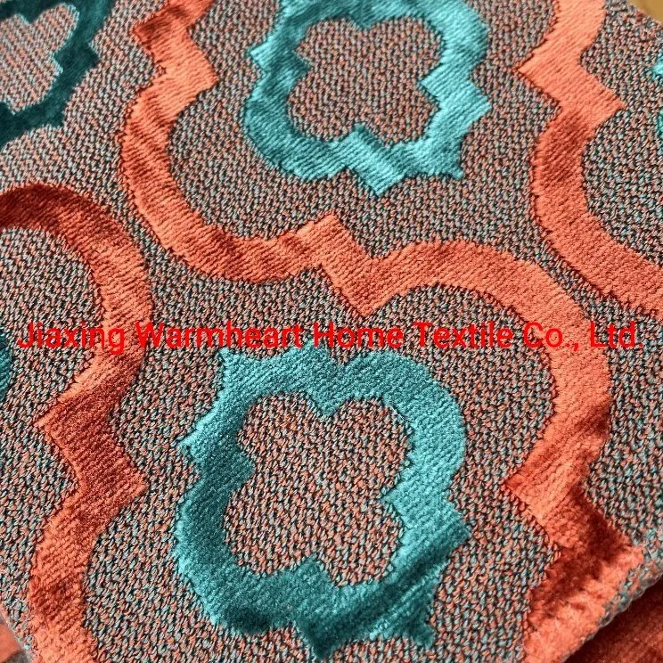 Highend Cut Pile Jacquard Velvet Furniture Fabric for Sofa Bedding Chair Cushion Upholstery Fabric (WH044)