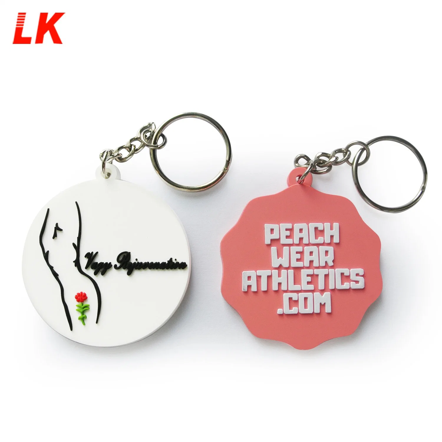 Customized High quality/High cost performance  Cheap Plastic Rubber PVC Logo Keychain with Back Card