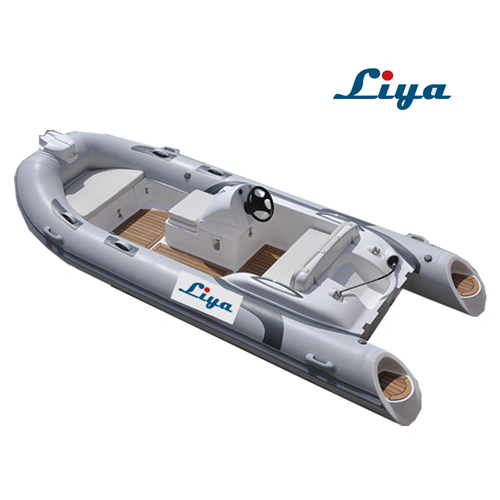 Liya 4.3m Hypalon Sport Rib Boat Fiberglass Hull Inflatable Fishing Boat with Motor Rib Rowing Boat