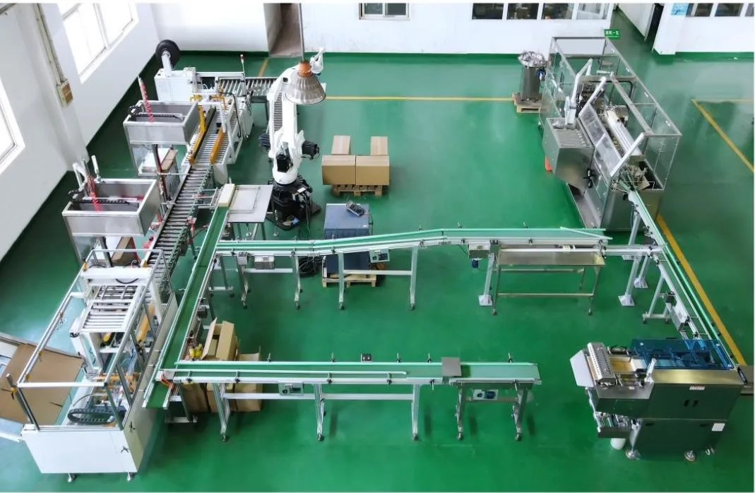 Case Box Liftable Palletizer Packaging Machine for Carton Box with Robot Arm Palletizer for Cartons of Food/Cosmetic/Hardware/Pharmaceutial/Industry Packaging