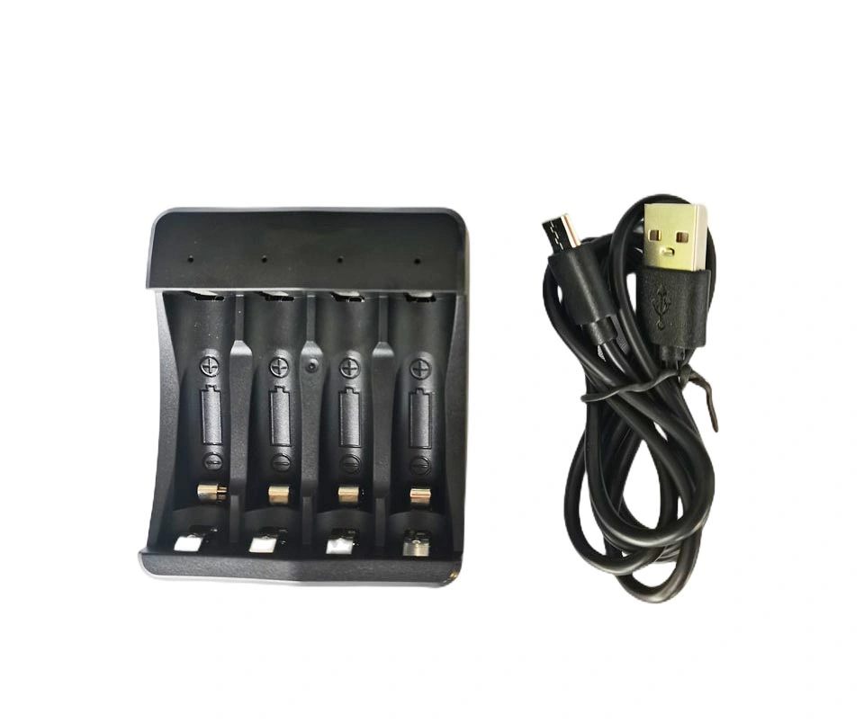 محول بطارية ذكي طراز USB2.0 رباعي الفتحات طراز Charger AA من فئة AAA شاحن بطارية NiMH قابل لإعادة الشحن بقوة 1.2 فولت من NiCd