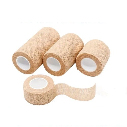 Bandage vétérinaire en latex et en latex auto-adhésif, bandage cohésif non tissé, bandage pour animaux de compagnie, bandage pour chevaux, bandage pour animaux, 1"/2"/3"/4"X5 mètres CE ISO FDA.