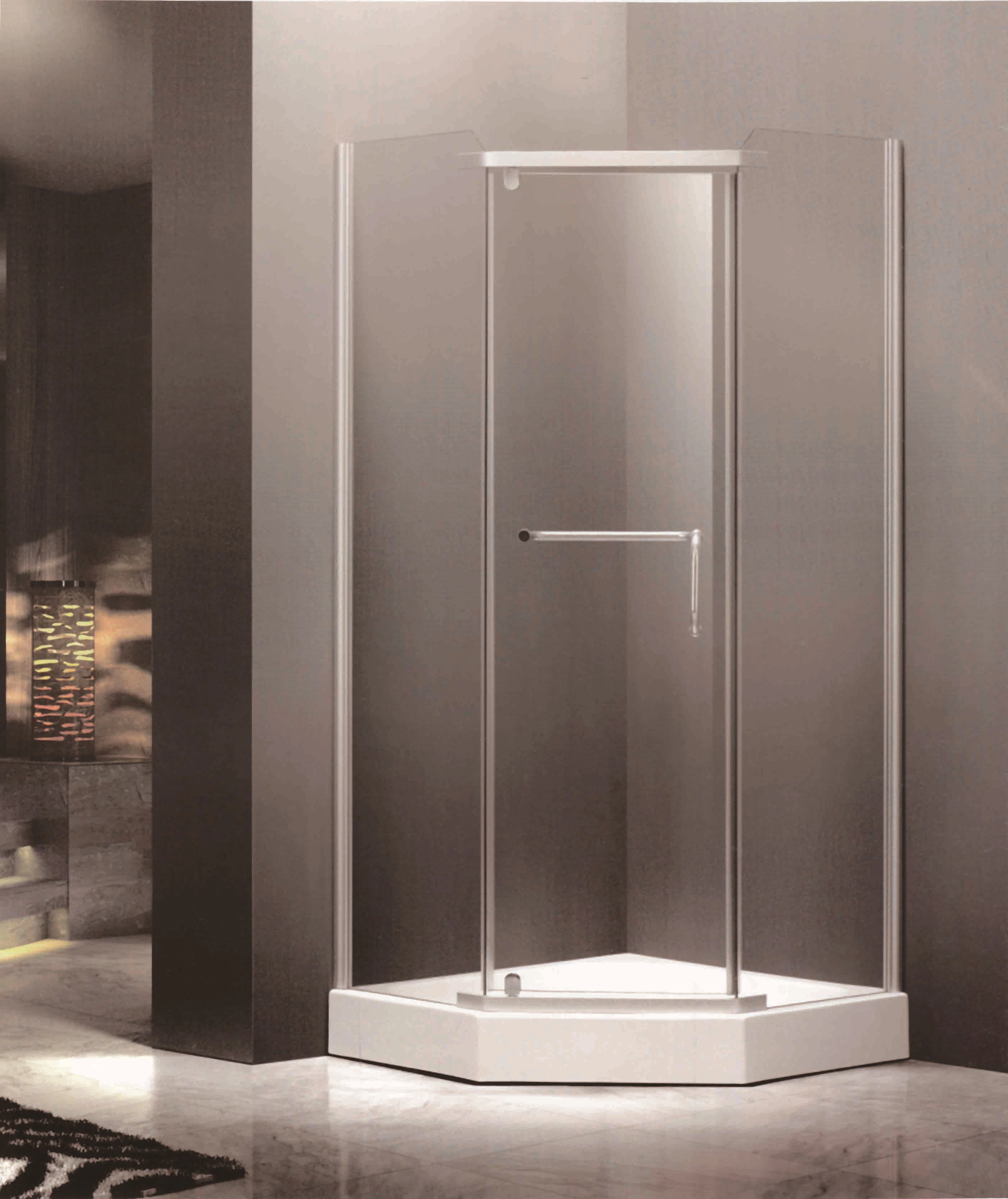 Bathroom Square Shape Pivot Glass Shower Box