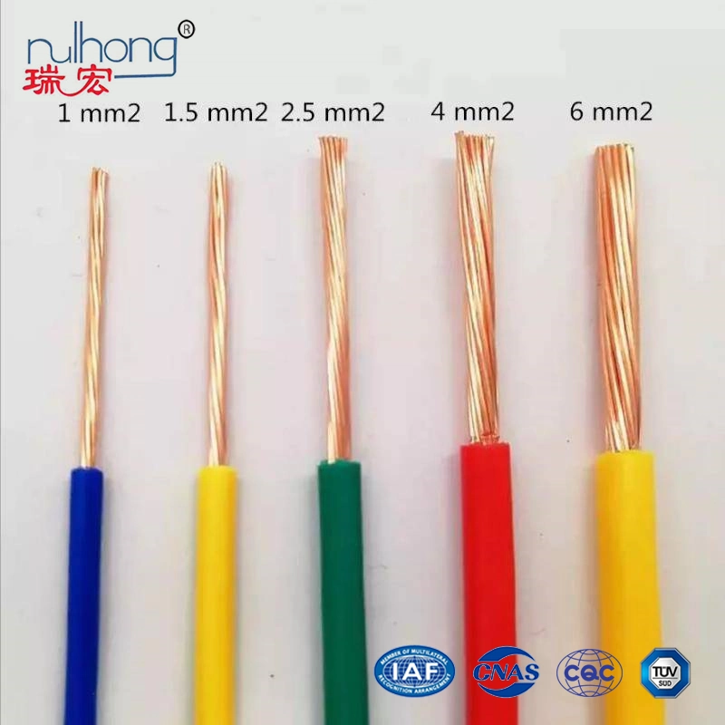 1.5mm 2.5mm 4mm BV/Rvv Single Copper Core Hard Conductor Unsheathed Electric Wire for Housing and Industry