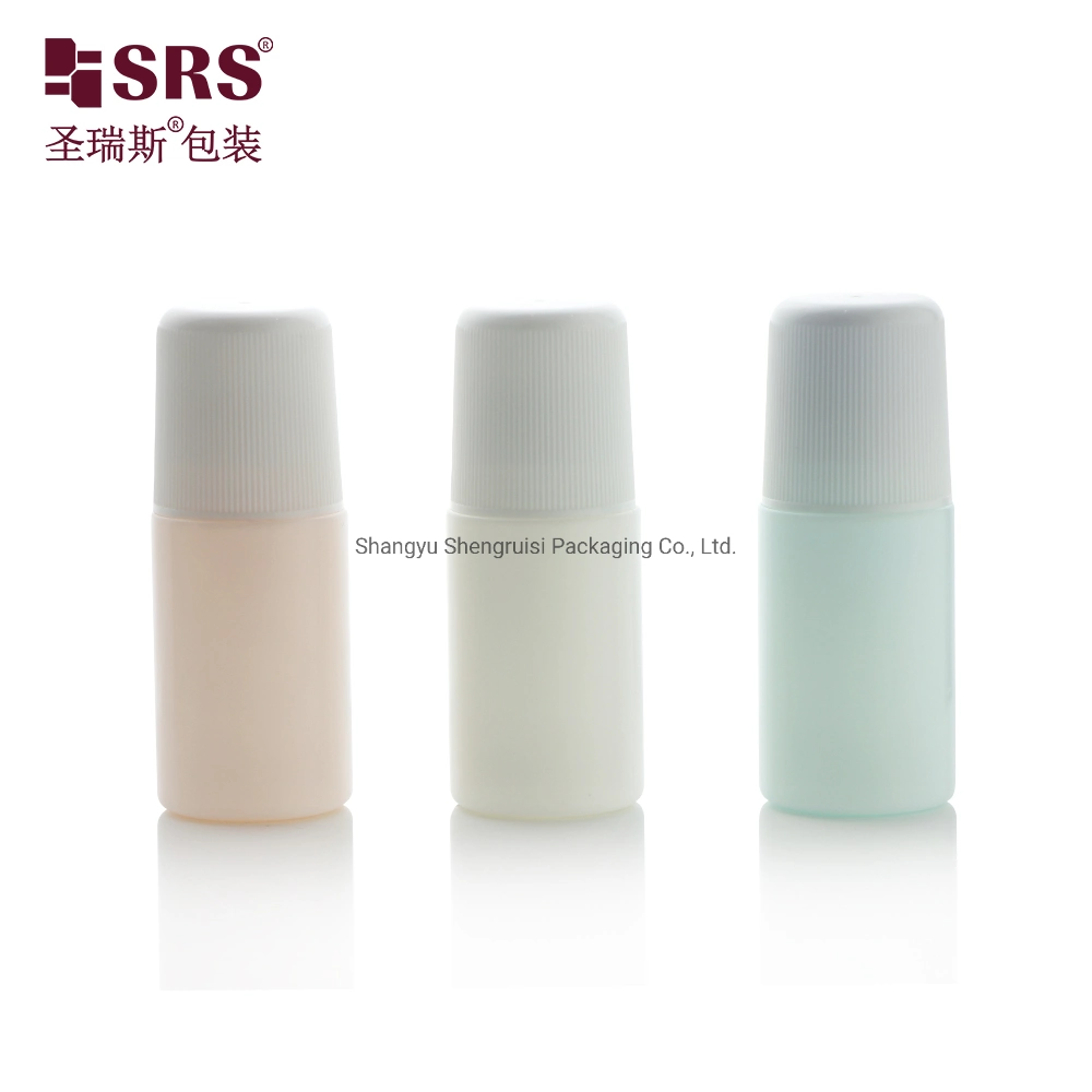 RPPC-60ML White Deodorant Roller Bottle with White Ribbed Surface Cap For Disinfectant Use China Supplier