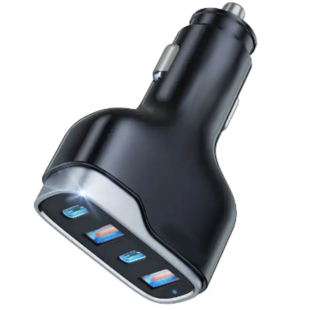 Adaptador de asiento transparente USB C y Tracker Multi rápido rápido Carga Teléfono Cargador de coche