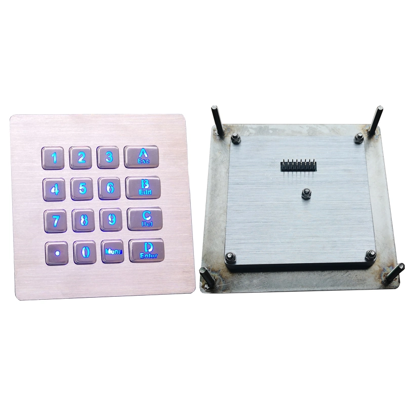 Customized Industrial Numeric Keypad with 16 Backlited Keys Used for Low-Lit Environment