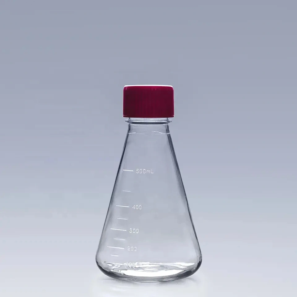 Lab 100ml matraz cónico Erlenmeyer matraz con boca ancha estrecha