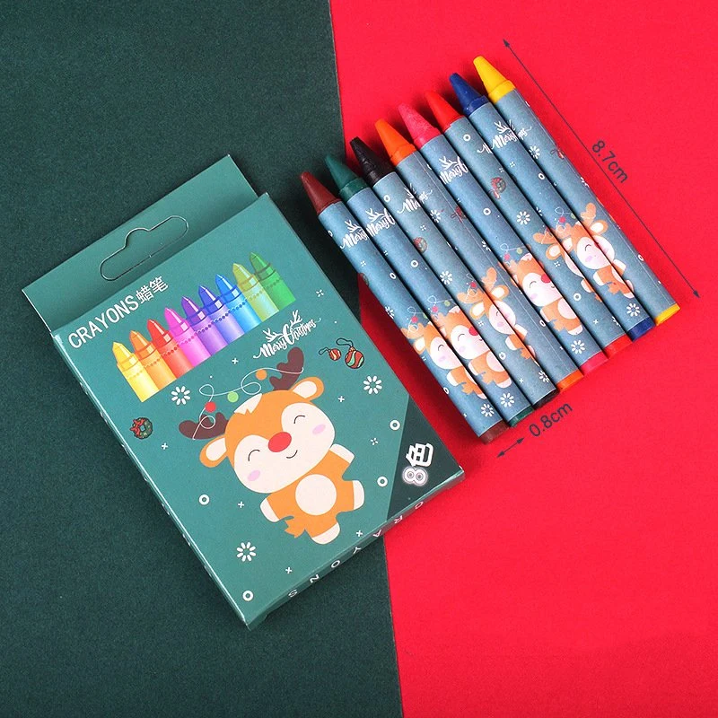 La coloración Arte graffiti Los estudiantes de primaria del cepillo conjunto pintura regalo de Navidad Navidad Cartoon 8 Colores Crayon Set