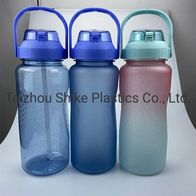 64oz 128oz Portable Reusable Drinkware with Flash Powder Shiny Drinking Cup with Straws Lid Water Bottle